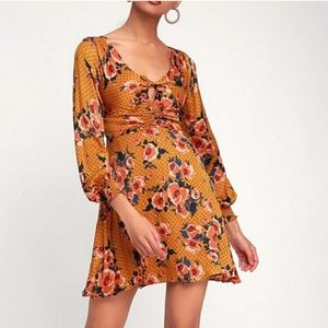 NWT Free People Morning Light Ruched Floral Dress